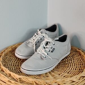 Vans Light Gray Canvas Shoes Women's Size 11 Lace Up Sneakers Casual Everyday